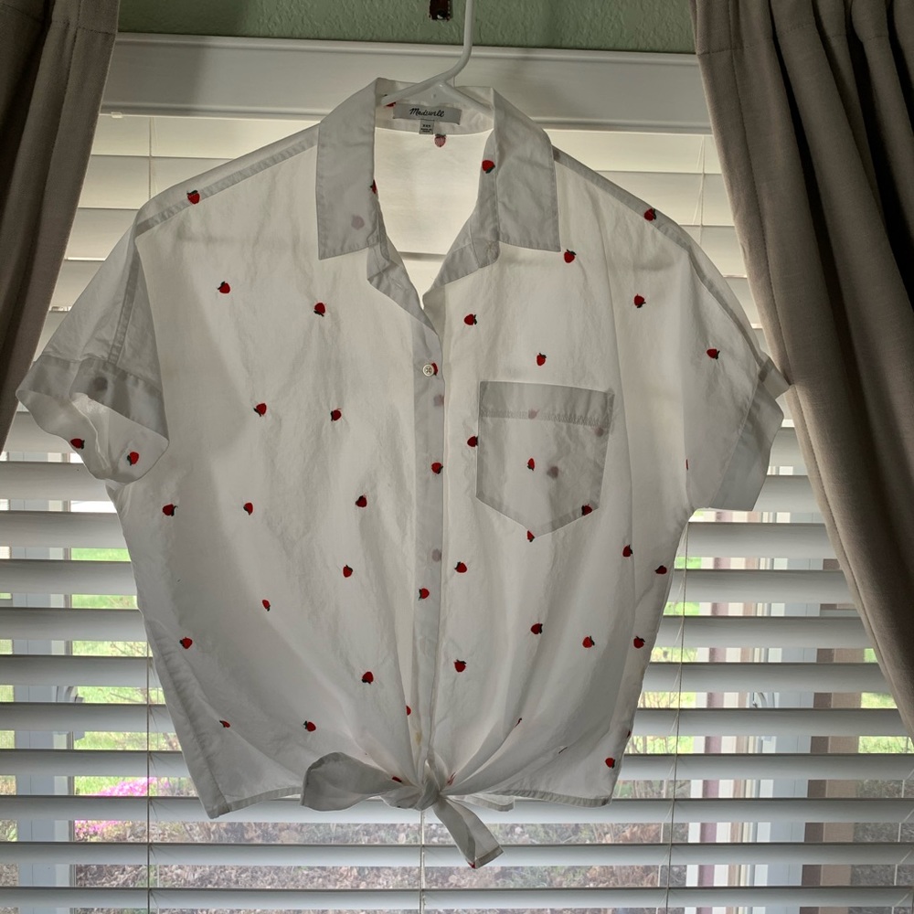 Madewell short sleeve tie button up
